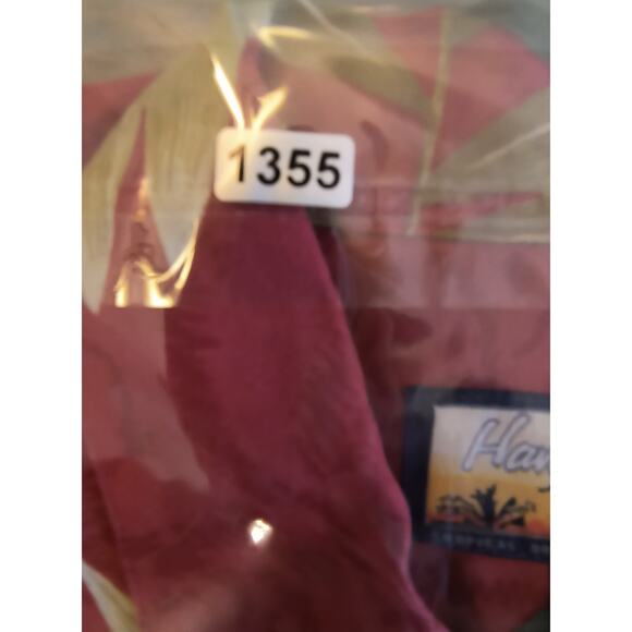 Havana Jack's Cafe Shirt Men's Size M Red Tropical Print Short Sleeve Button up - Picture 10 of 11